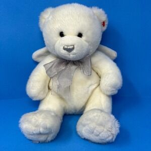Ty Beanie Buddy Celeste Guardian Angel Bear 12 inch White w/ Wings 2006
